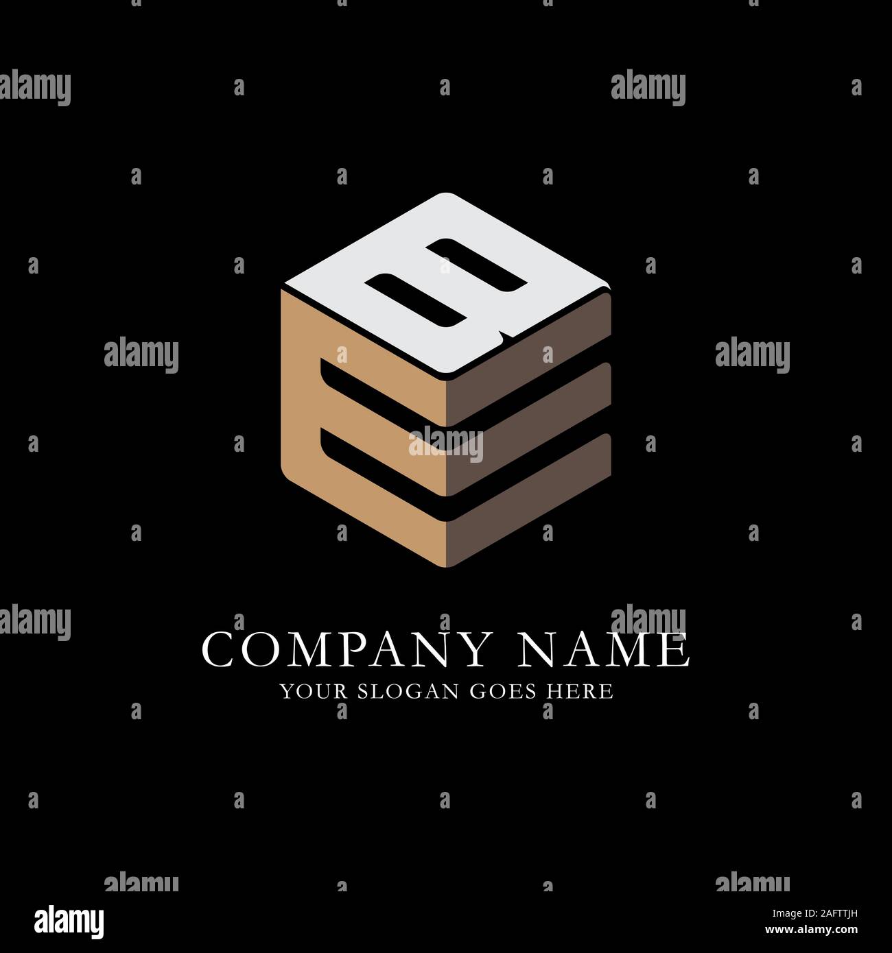 EB initial letter Logo Inspiration, E and B combination logo vector with hexagonal idea Stock Vector