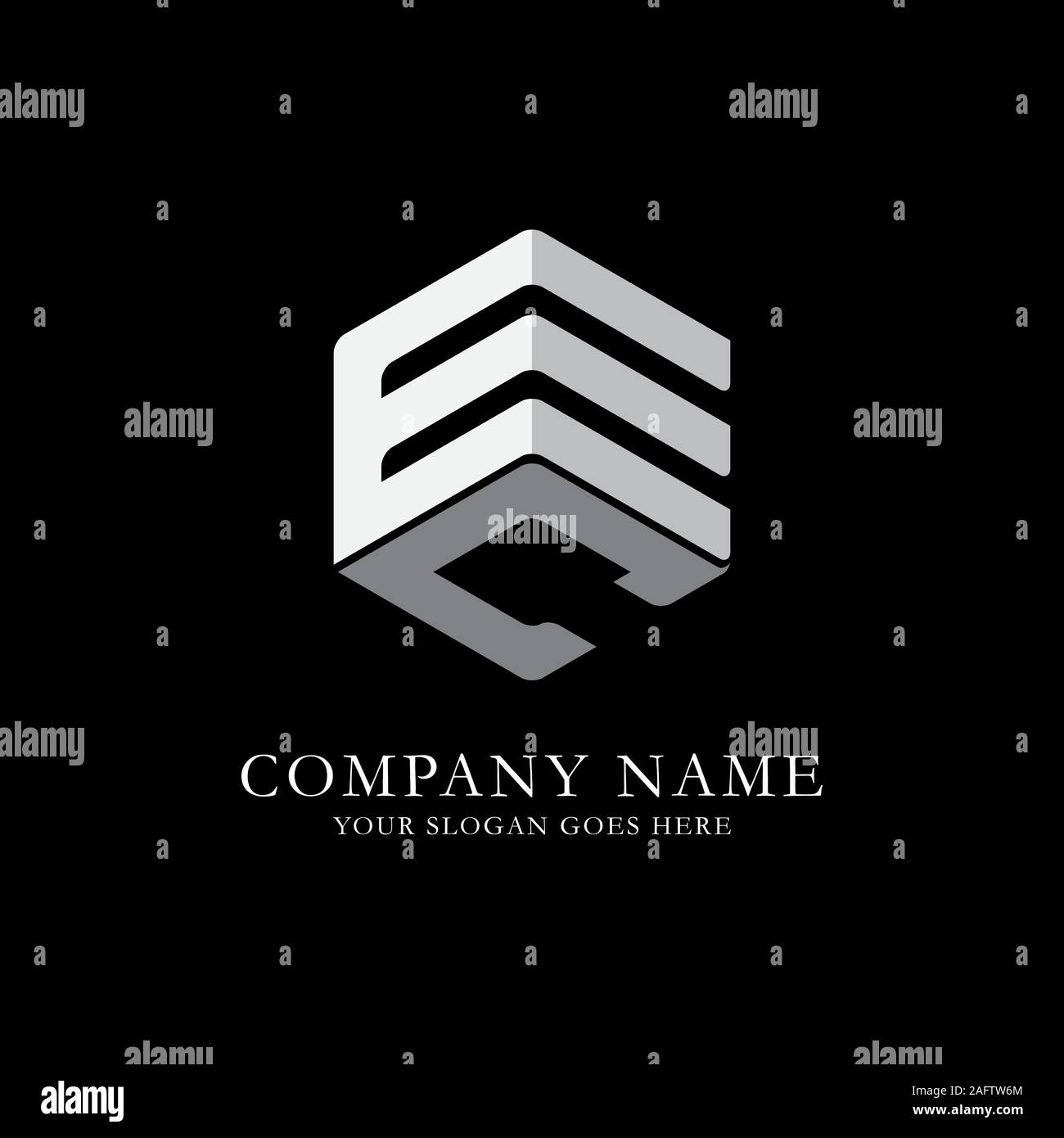 EC initial letter Logo Inspiration, E and C combination logo vector with hexagonal idea Stock Vector