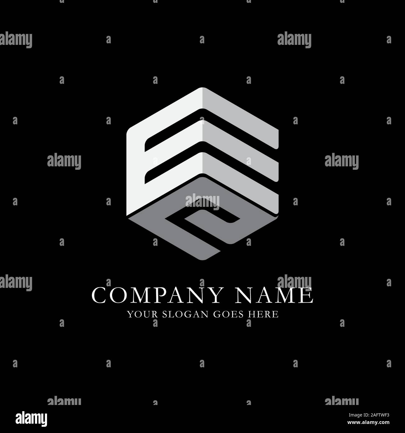 EE initial letter Logo Inspiration, E and E combination logo vector with hexagonal idea Stock Vector