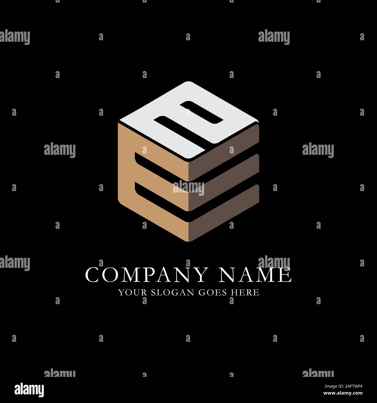 EE initial letter Logo Inspiration, E and E combination logo vector with hexagonal idea Stock Vector