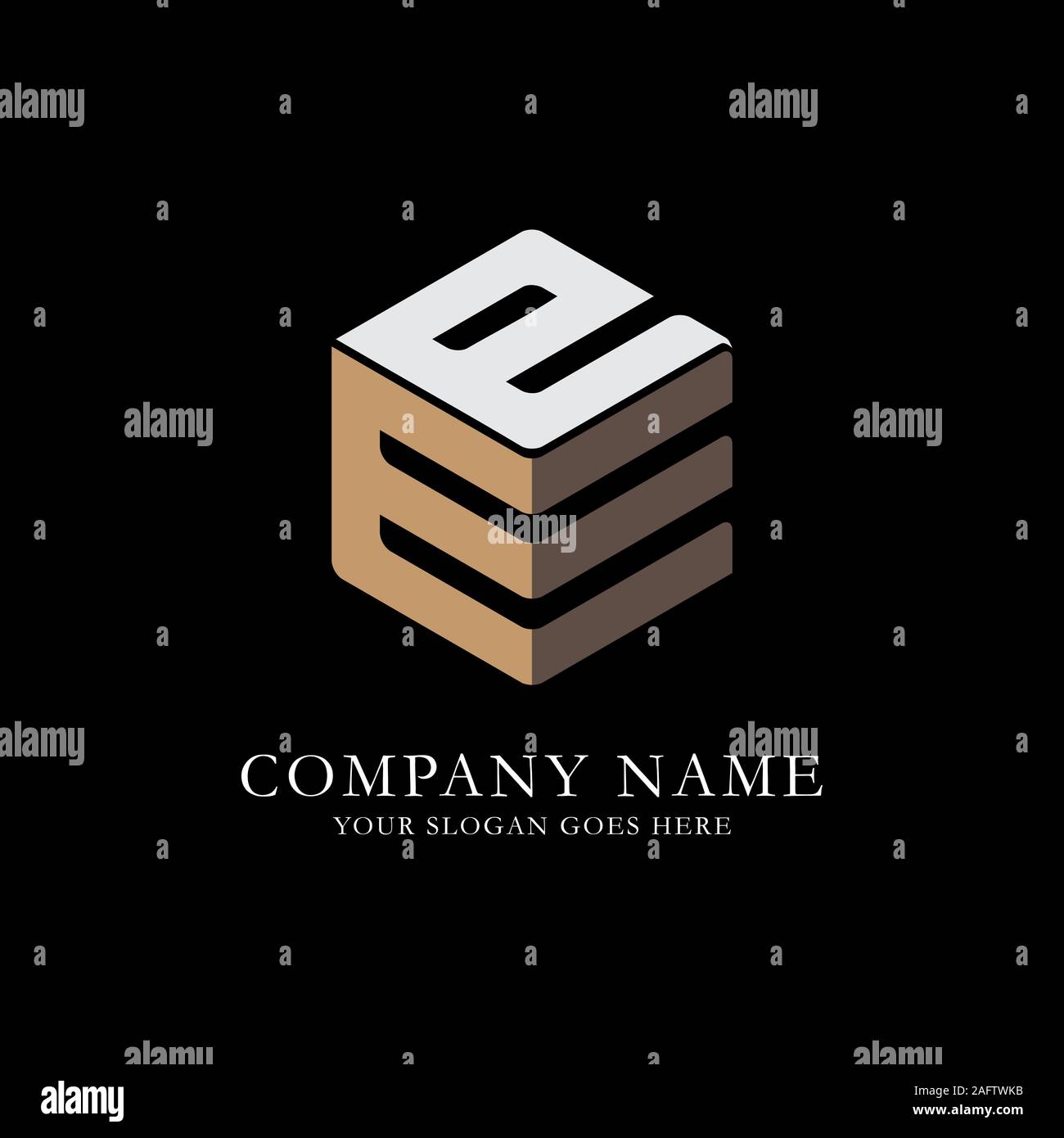 EE initial letter Logo Inspiration, E and E combination logo vector with hexagonal idea Stock Vector