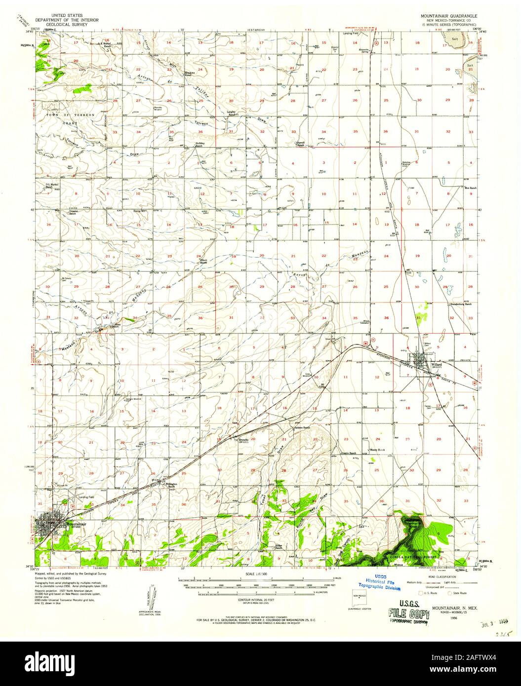 Map of mountainair Cut Out Stock Images & Pictures Alamy