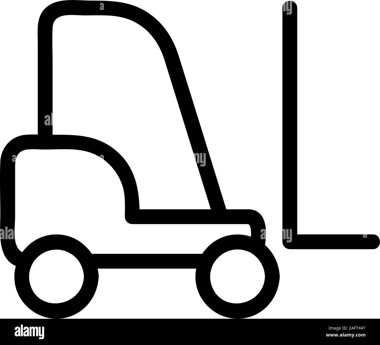 The forklift icon vector. Isolated contour symbol illustration Stock
