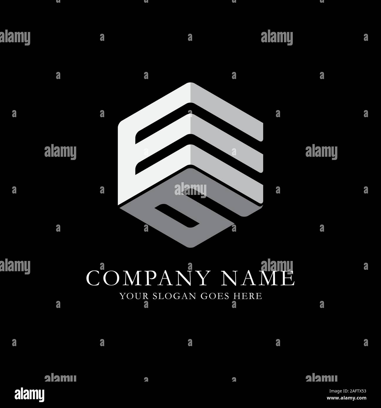EG initial letter Logo Inspiration, E and G combination logo vector with hexagonal idea Stock Vector