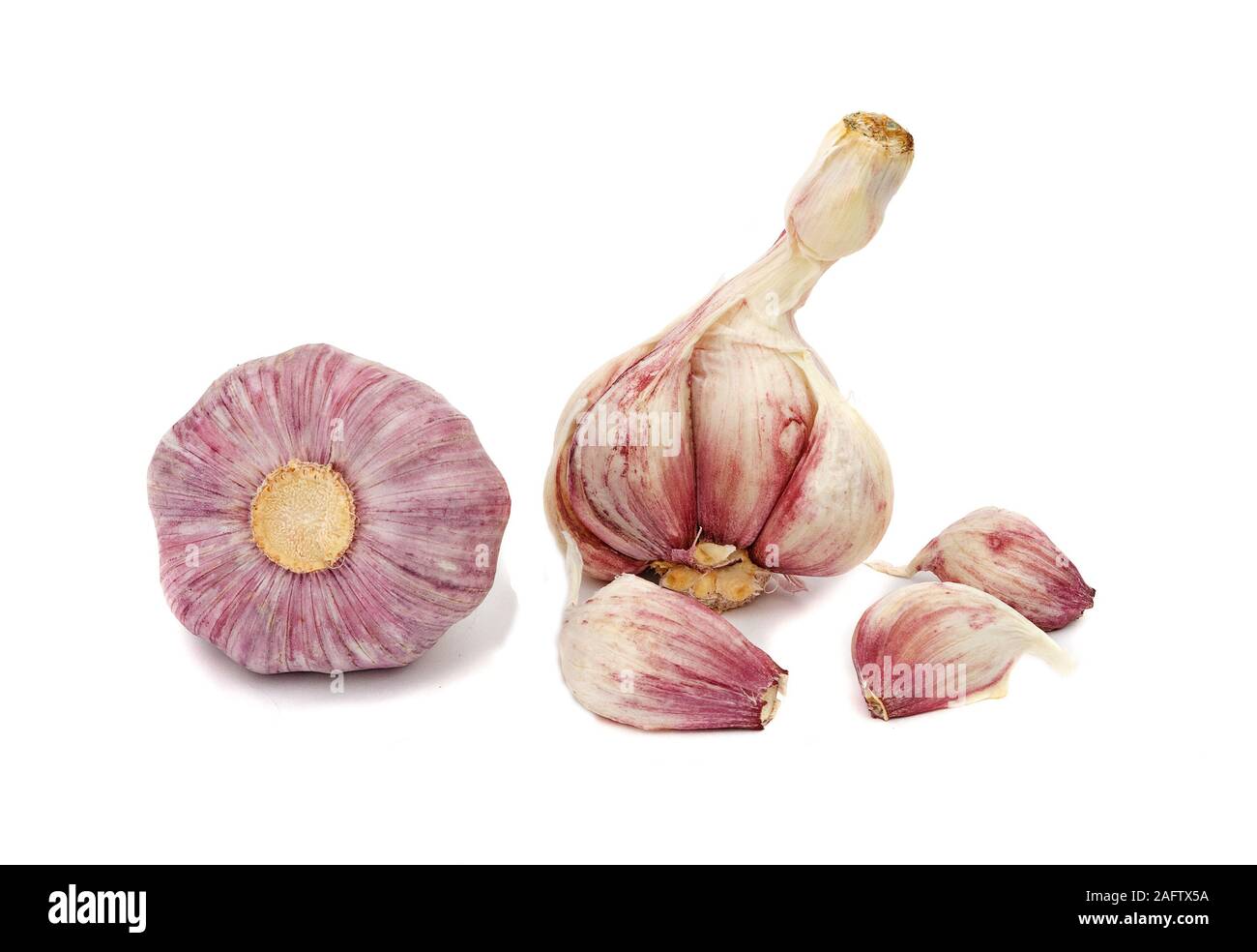 Garlic and cloves isolated on white background Stock Photo - Alamy