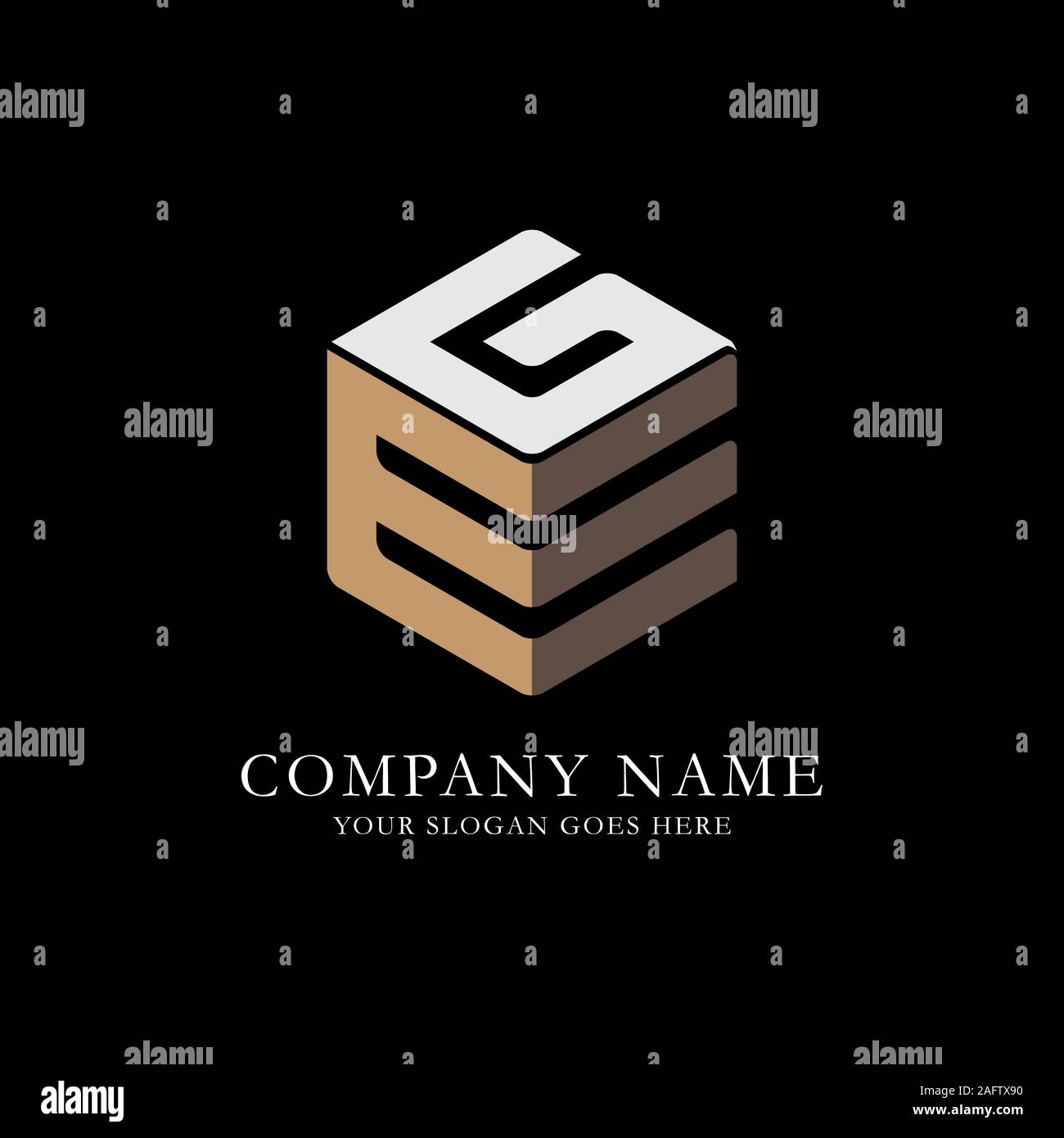 EG initial letter Logo Inspiration, E and G combination logo vector with hexagonal idea Stock Vector