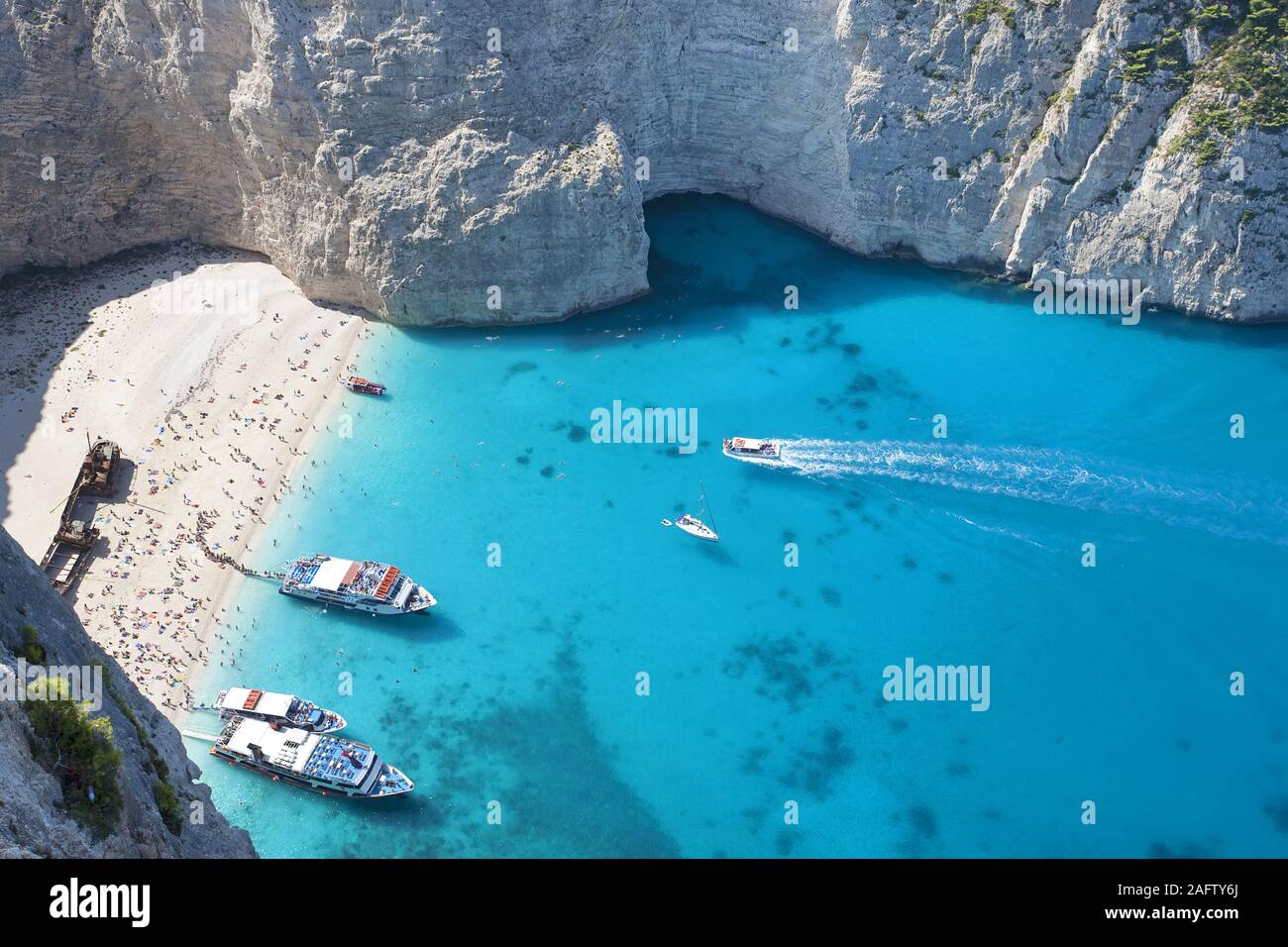 Shipwreck Bay, one of the most beautiful beaches in Greece, Zakynthos island, Greece Stock Photo