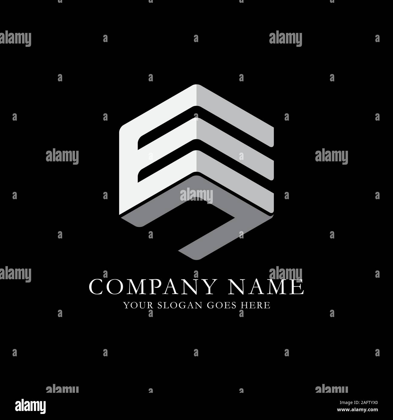 EN initial letter Logo Inspiration, E and N combination logo vector with hexagonal idea Stock Vector