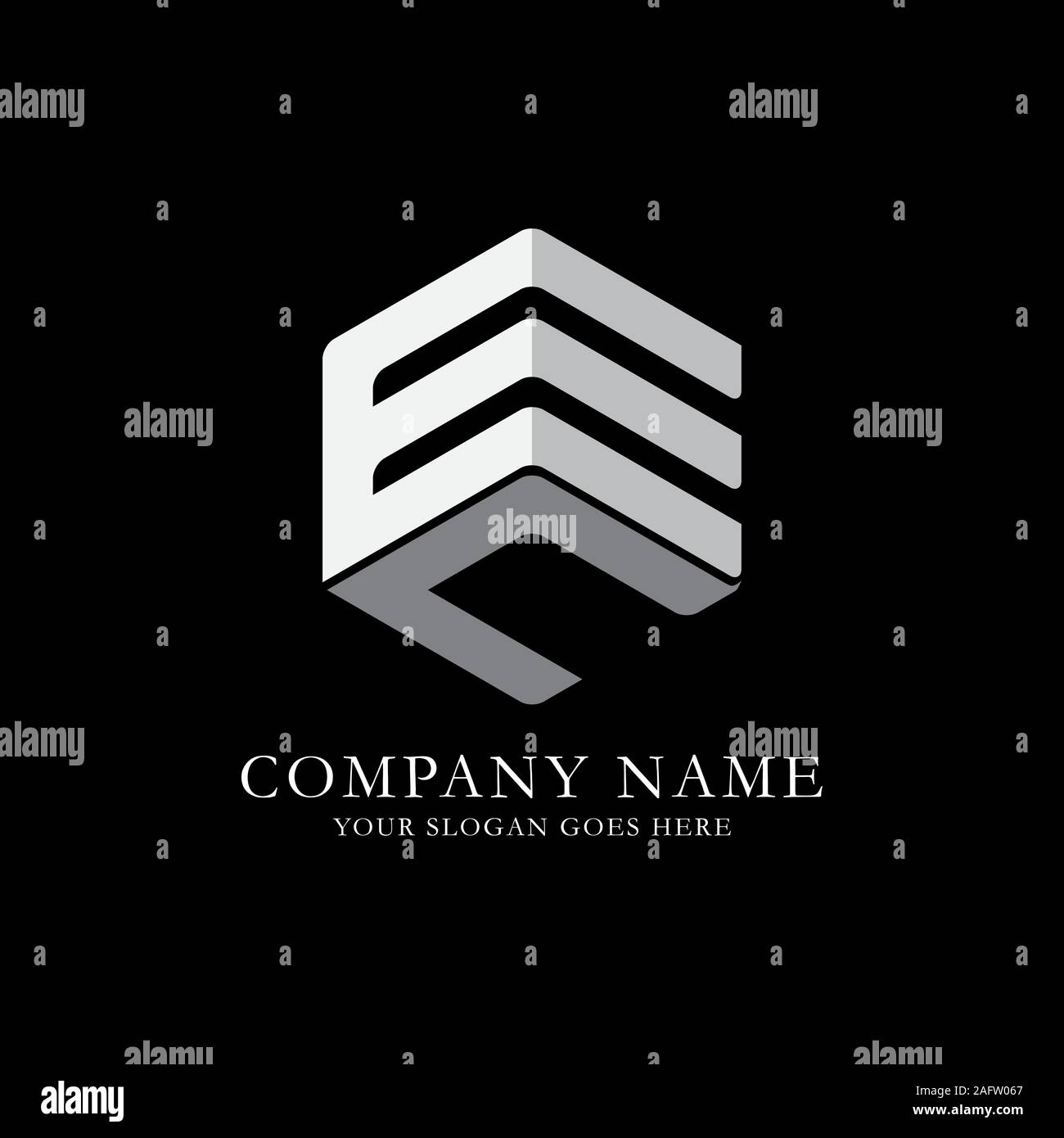 EN initial letter Logo Inspiration, E and N combination logo vector with hexagonal idea Stock Vector