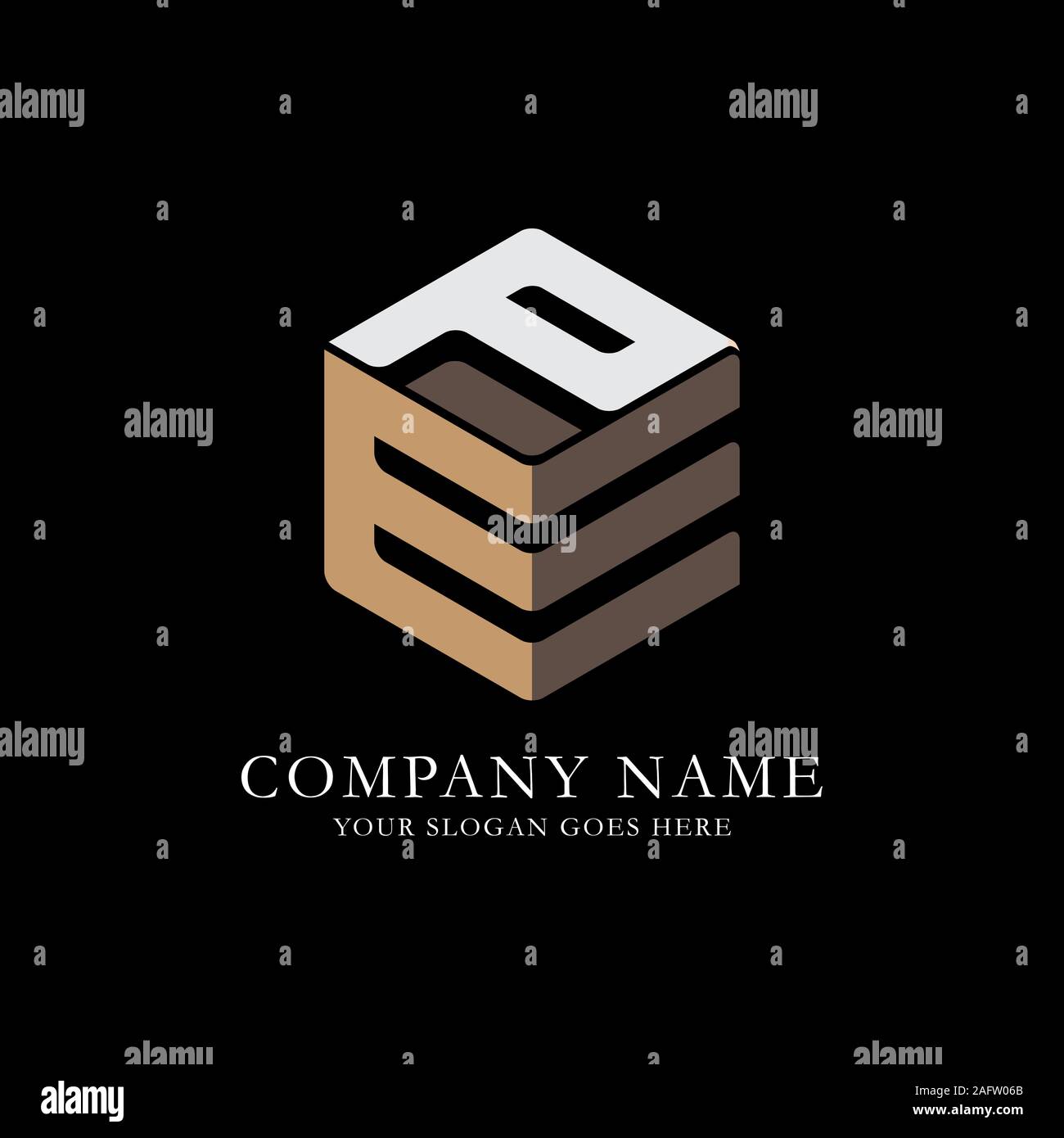 EP initial letter Logo Inspiration, E and P combination logo vector with hexagonal idea Stock Vector