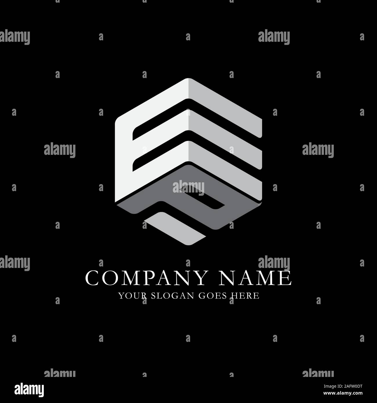 EP initial letter Logo Inspiration, E and P combination logo vector with hexagonal idea Stock Vector