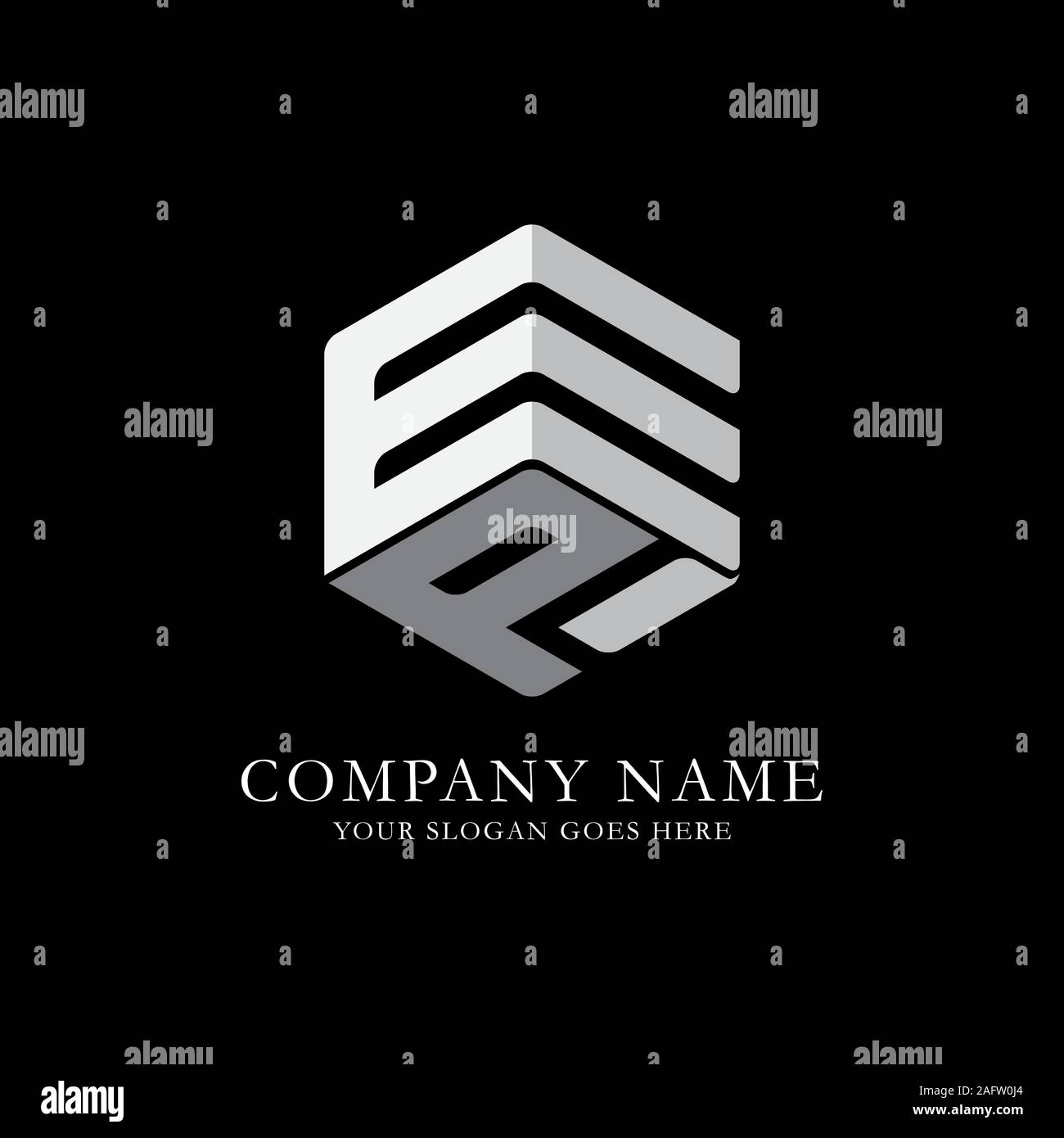 EP initial letter Logo Inspiration, E and P combination logo vector with hexagonal idea Stock Vector