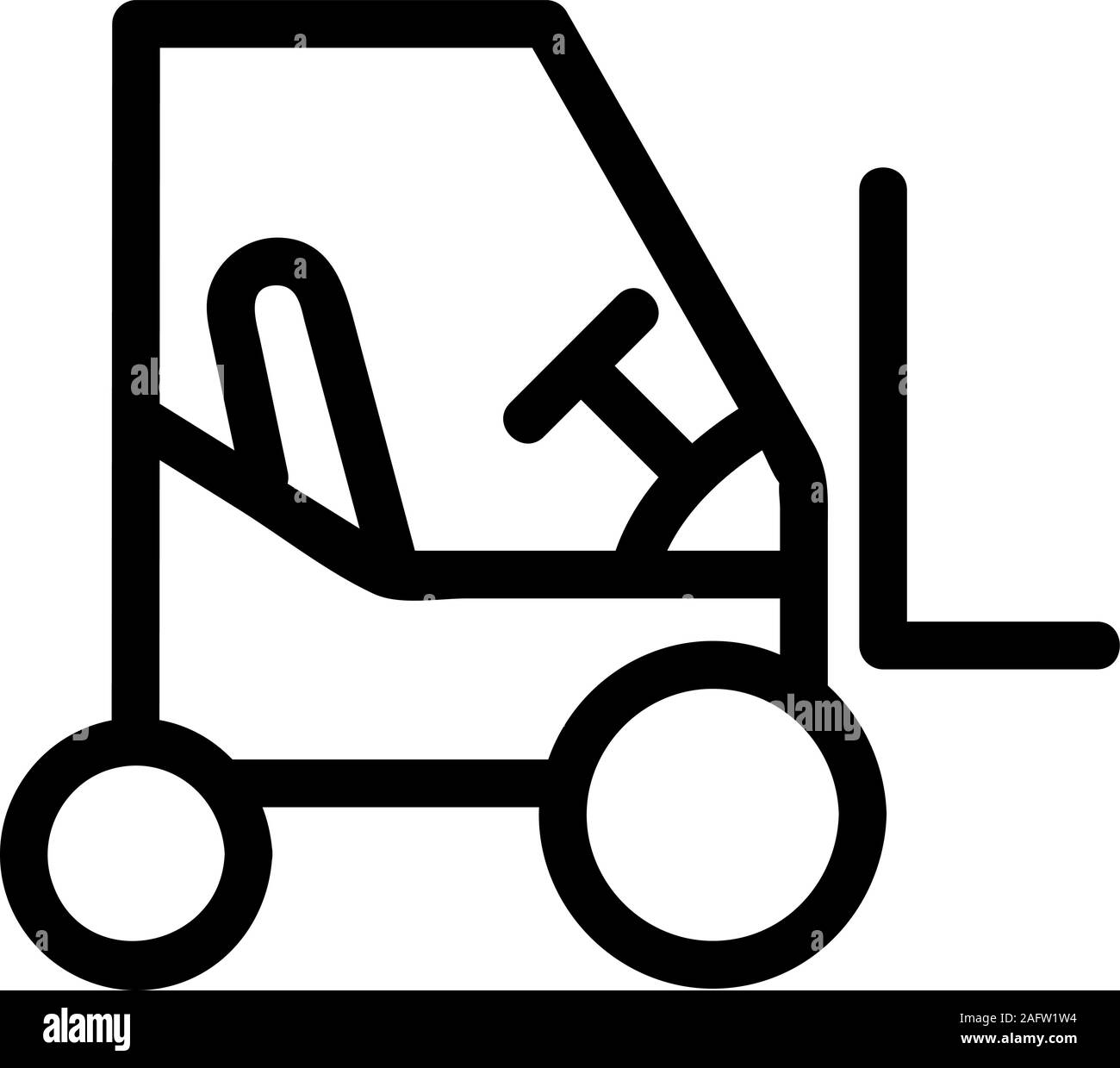 The forklift icon vector. Isolated contour symbol illustration Stock