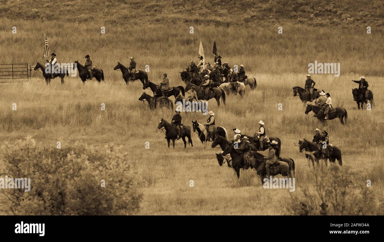 SEPT 27, 2019, CUSTER STATE PARK, SOUTH DAKOTA, USA - Annual Custer State Park Buffalo Roundup Stock Photo