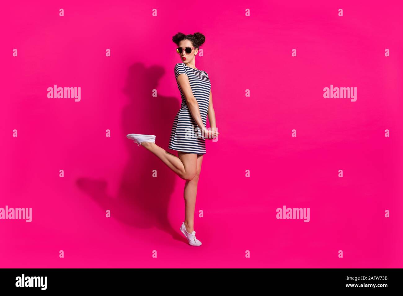 Full length body size view of her she nice attractive feminine pretty