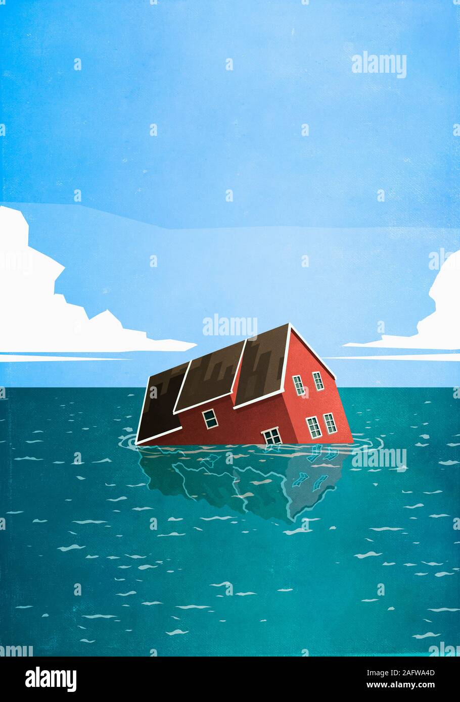 House sinking in sea Stock Photo Alamy