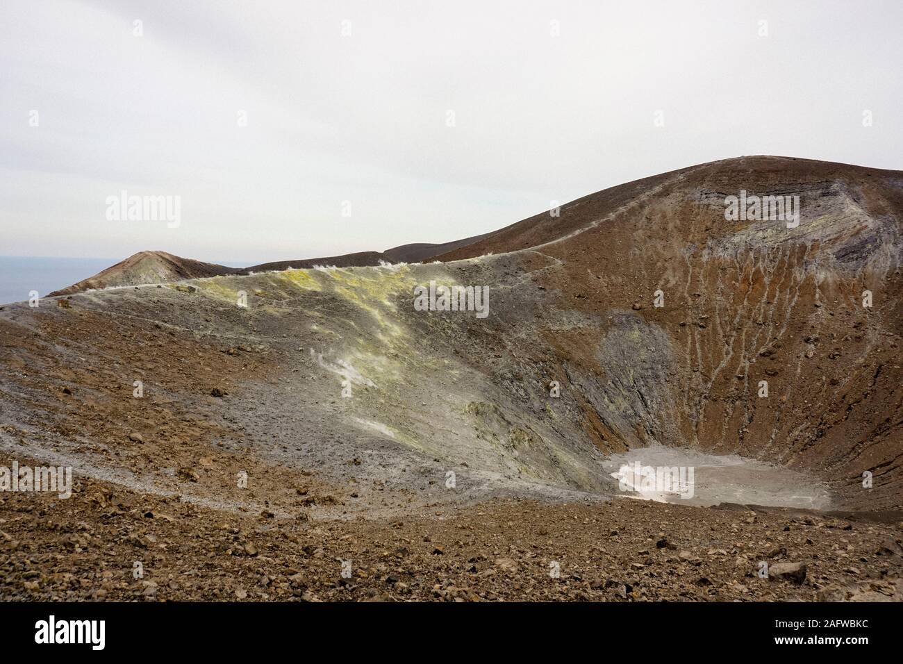 Crater view, Gran Cratere, Vulcano, Sicily, Italy Stock Photo