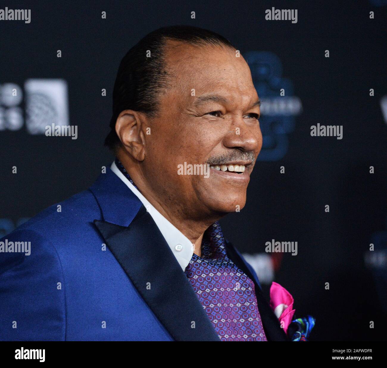 Los Angeles, United States. 17th Dec, 2019. Cast member Billy Dee Williams attends the premiere the motion picture sci-fi fantasy 'Star Wars: The Rise of Skywalker' at the TCL Chinese Theatre in the Hollywood section of Los Angeles on Monday, December 16, 2019. Storyline: The surviving Resistance faces the First Order once more in the final chapter of the Skywalker saga. Photo by Jim Ruymen/UPI Credit: UPI/Alamy Live News Stock Photo