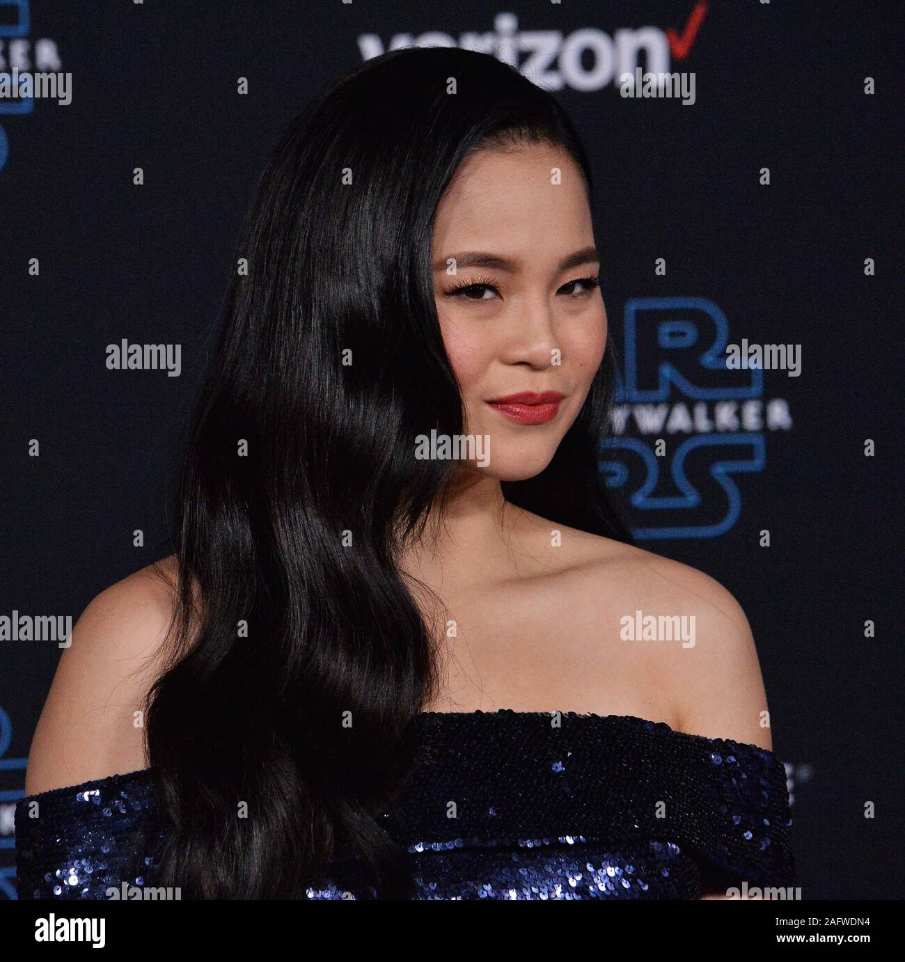 Los Angeles, United States. 17th Dec, 2019. Cast member Kelly Marie Tran attend sthe premiere the motion picture sci-fi fantasy 'Star Wars: The Rise of Skywalker' at the TCL Chinese Theatre in the Hollywood section of Los Angeles on Monday, December 16, 2019. Storyline: The surviving Resistance faces the First Order once more in the final chapter of the Skywalker saga. Photo by Jim Ruymen/UPI Credit: UPI/Alamy Live News Stock Photo