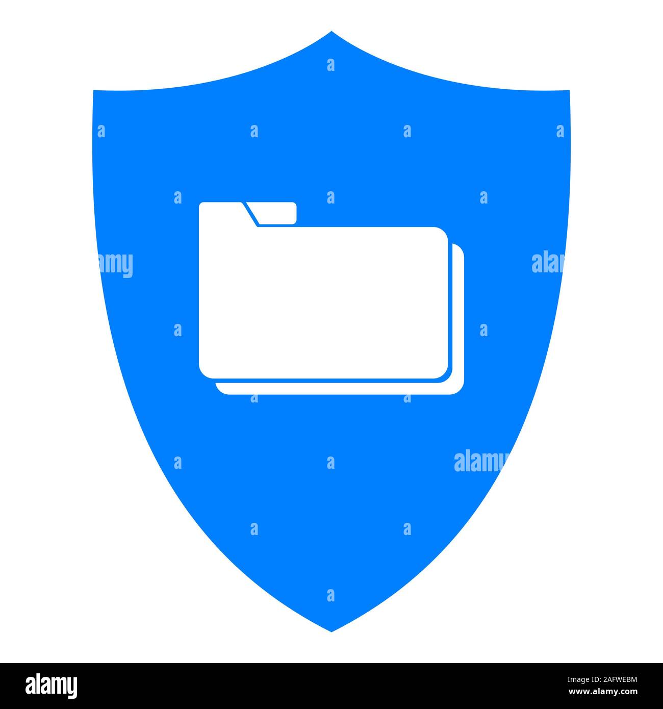 Folder and shield Stock Photo - Alamy