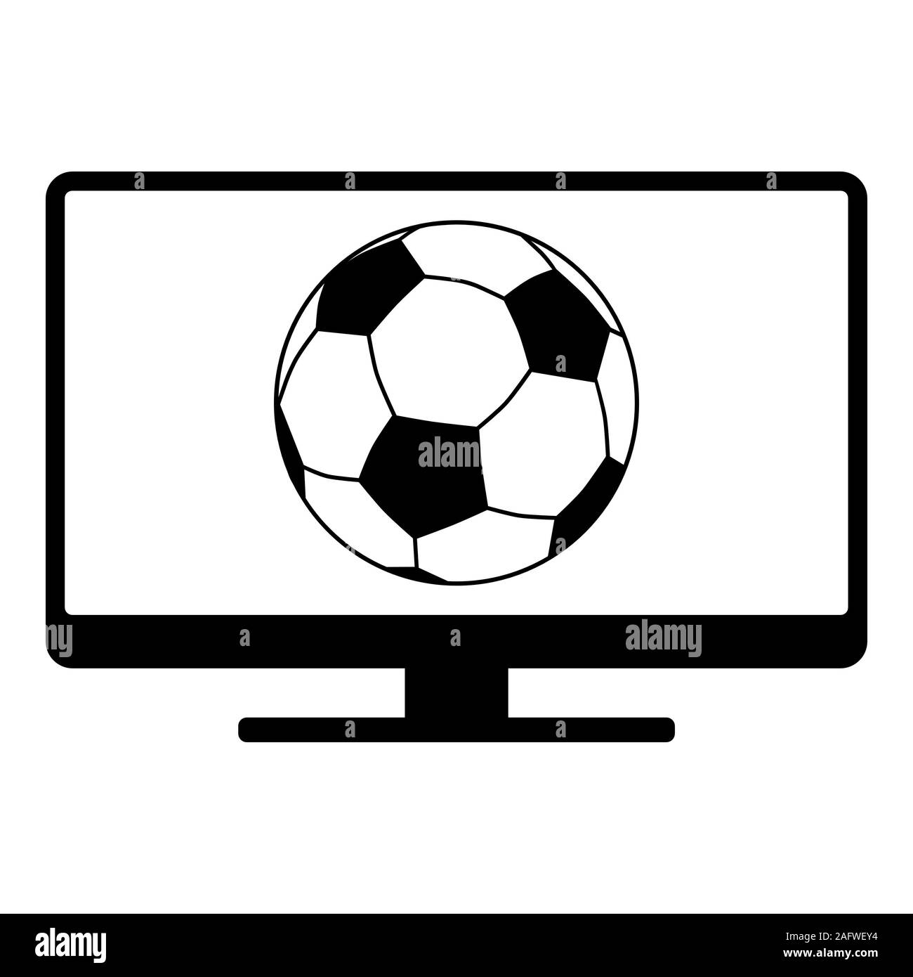 Soccer ball and screen Stock Photo Alamy