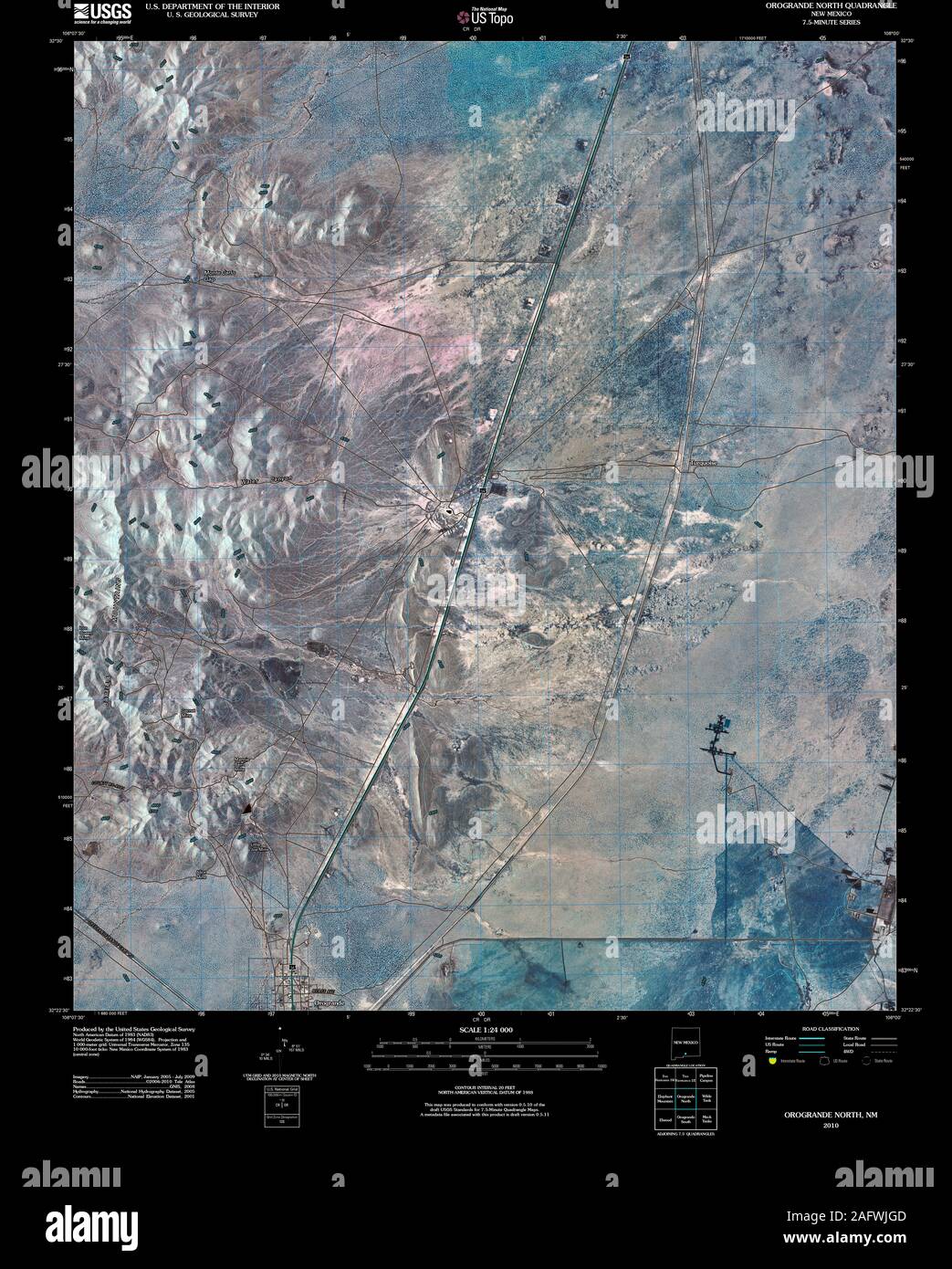 USGS TOPO Map New Mexico NM Orogrande North 20100924 TM Inverted
