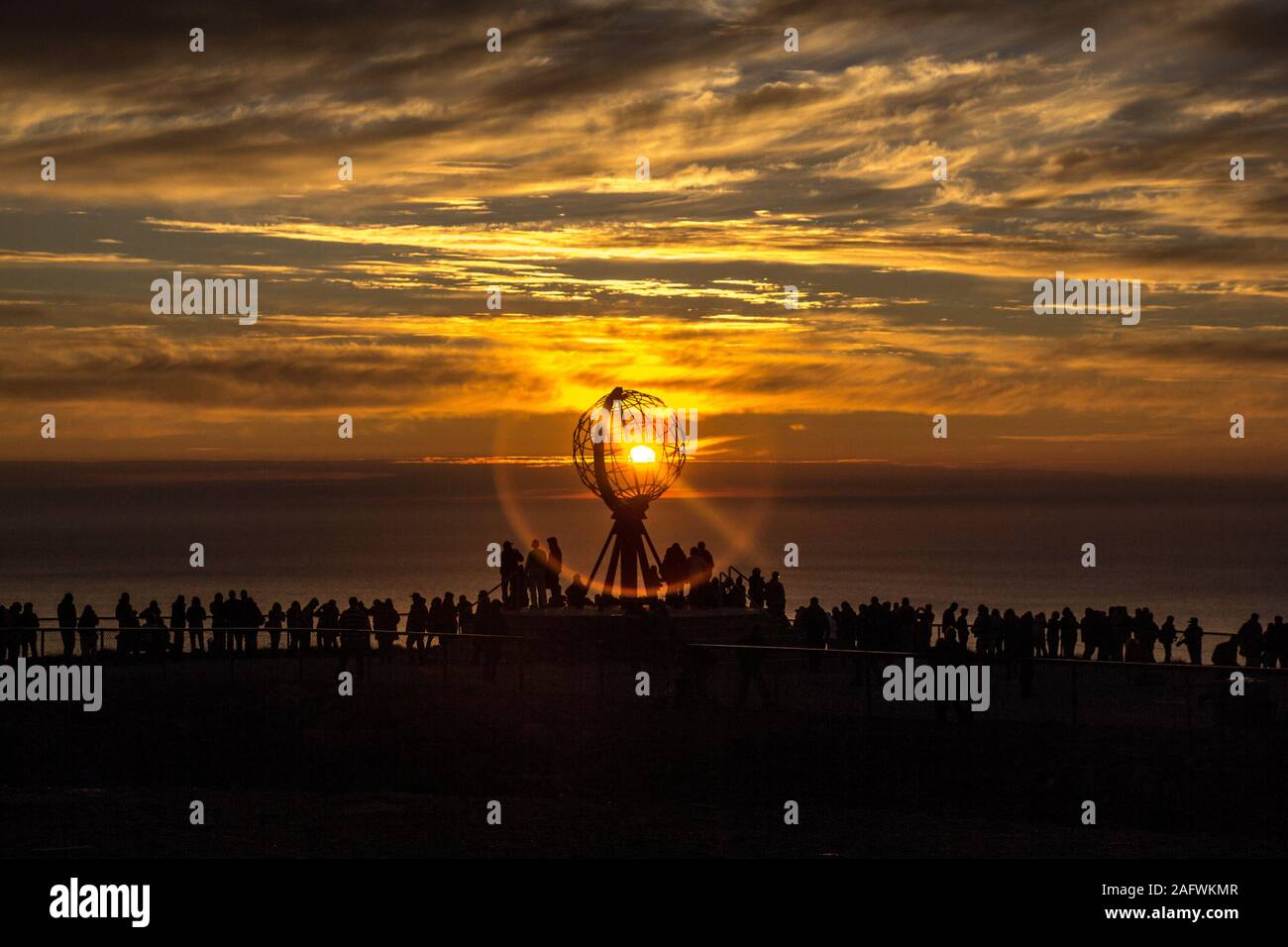 Midnight sun on North cape Stock Photo - Alamy