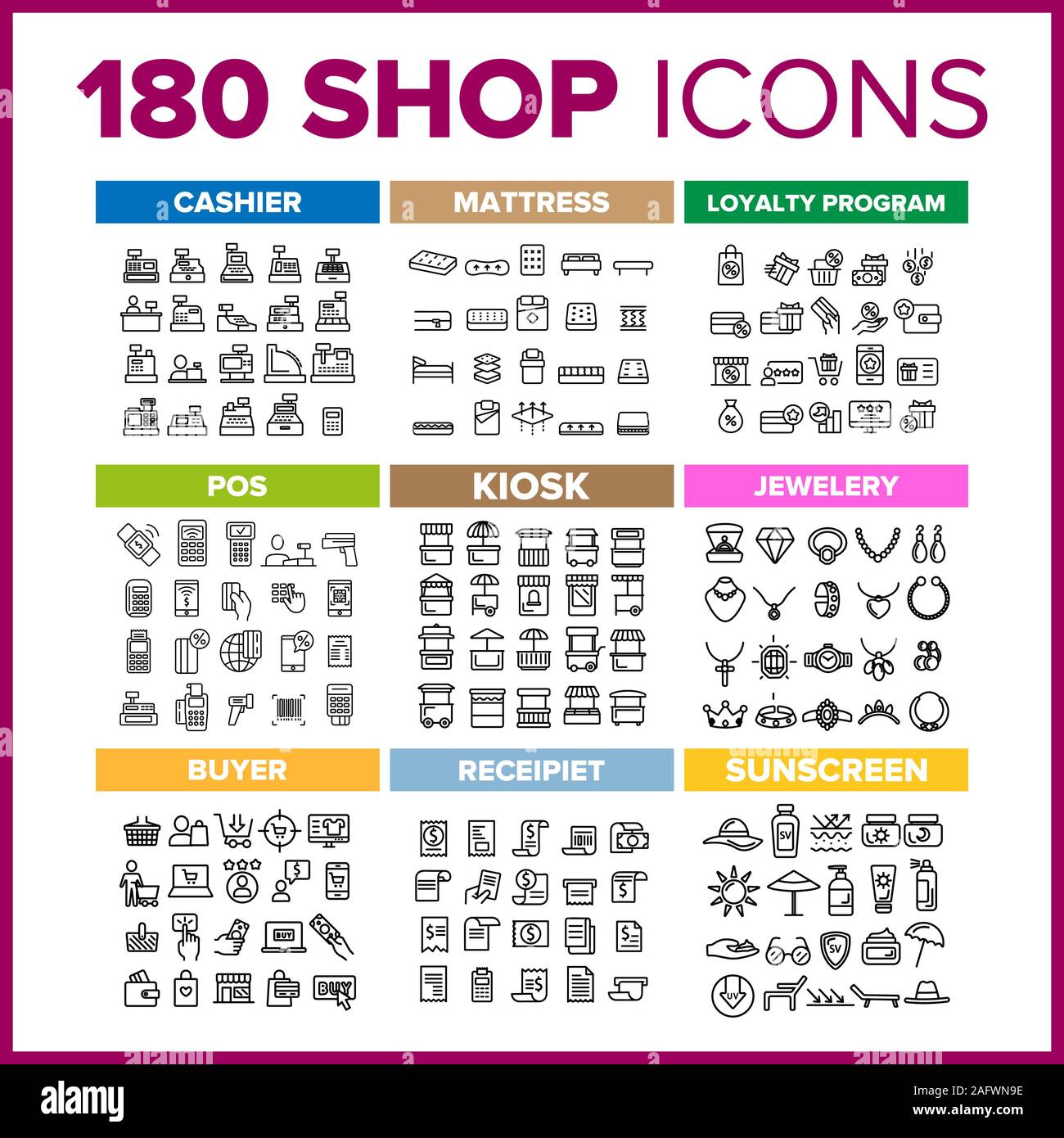 Food Icon Thin Line Big Set Vector Stock Vector Image & Art - Alamy