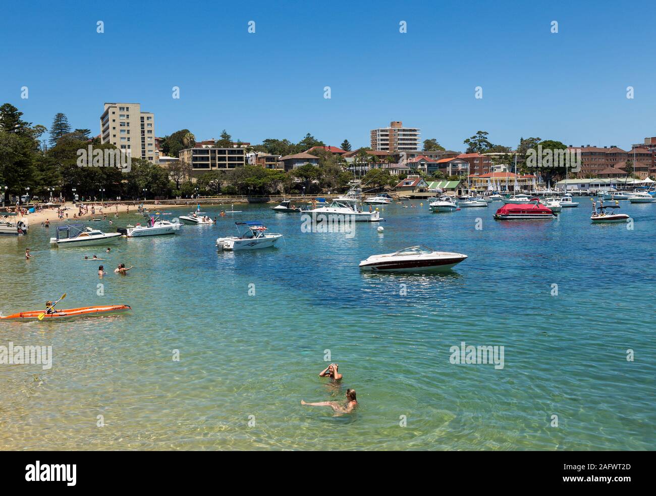 People at the cove, Manly beach, Sydney, Australia Stock Photo