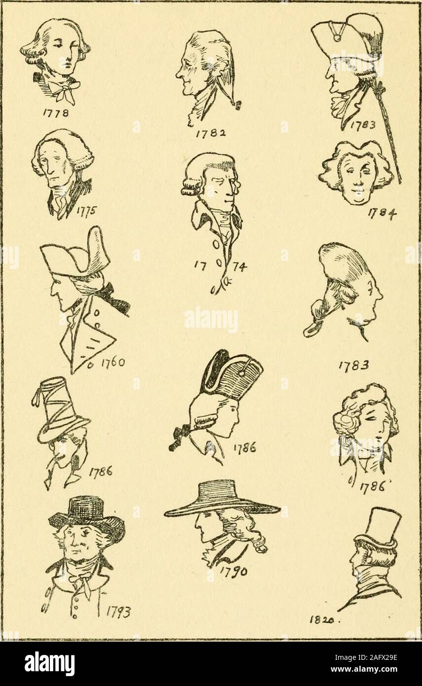 English costume. see the double-breastedcut-away coat. Number six is but a  further tail-coat design. Number seven shows how different were thestyles  at one time. Indeed, except for theMacaroni and other extreme