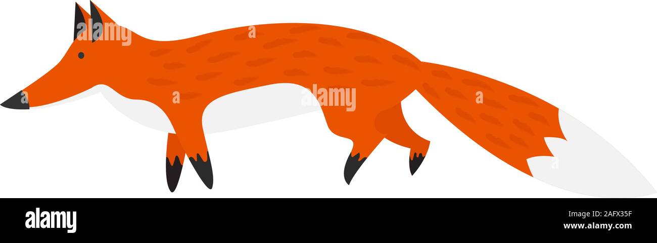 Simple Vector Illustration with Cute Standing Fox Stock Vector Image ...