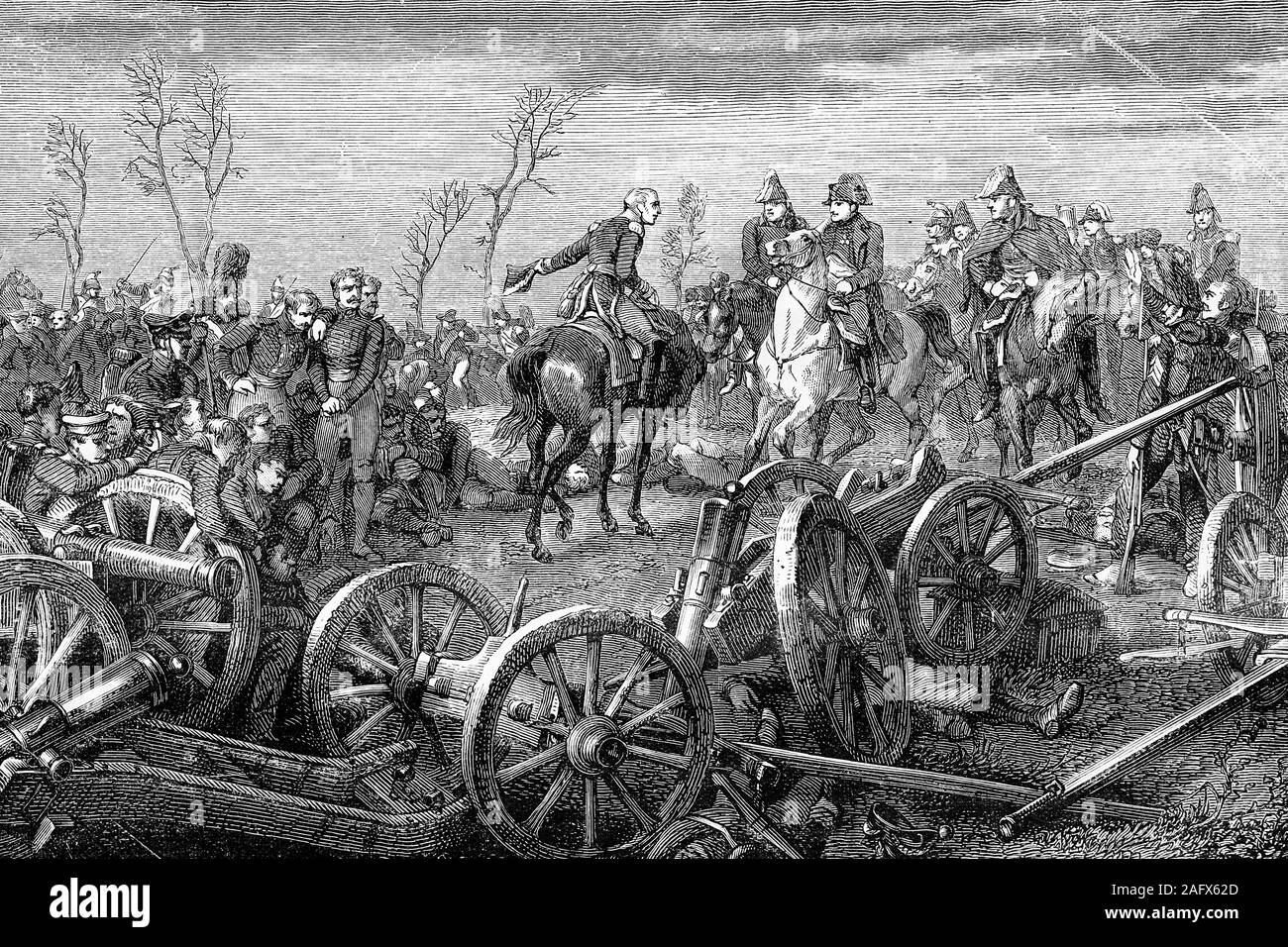 Battle of Montmirail, 11th February 1814. Napoleonic wars. Antique ...