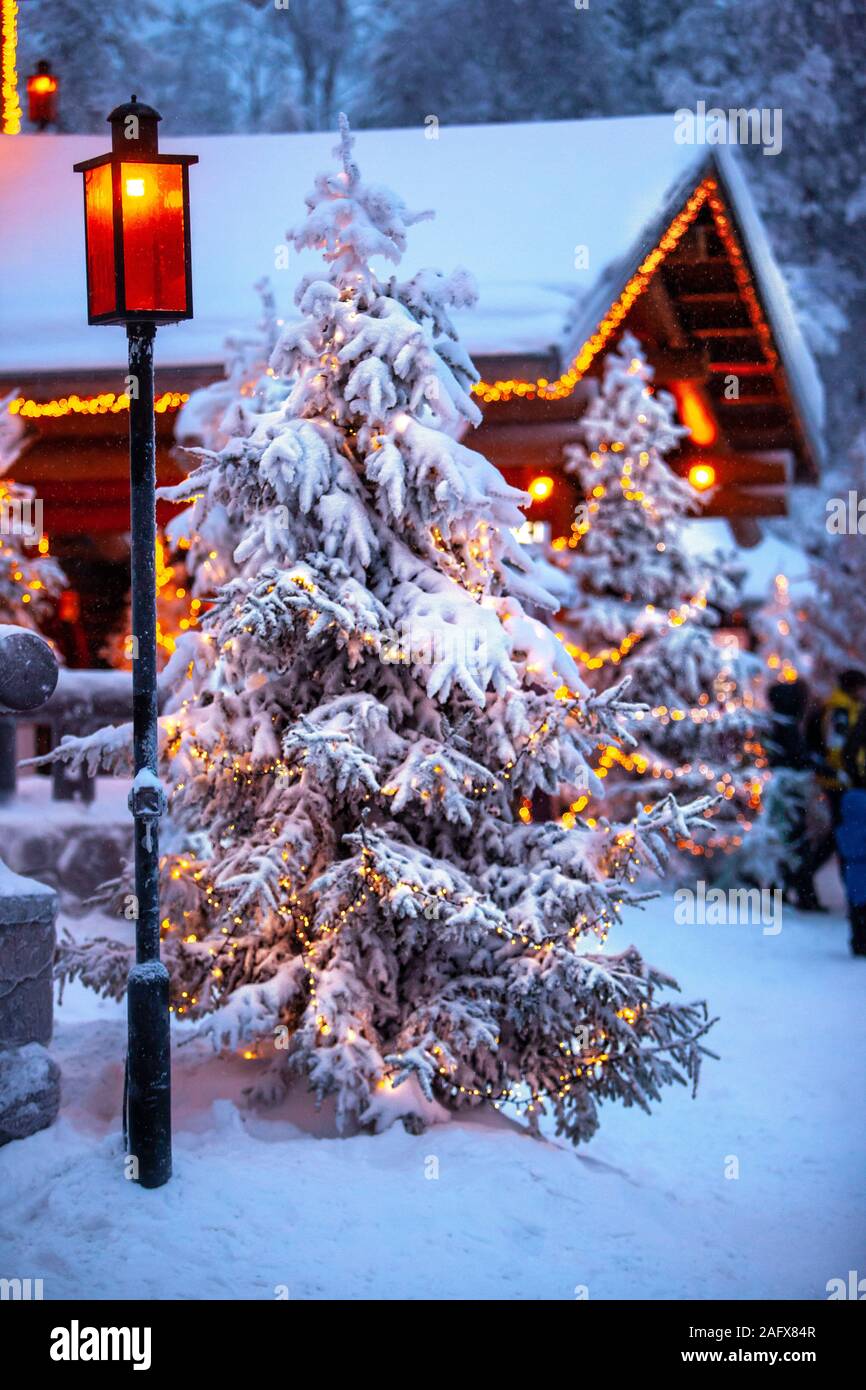 Santa claus village lapland finland Stock Photo