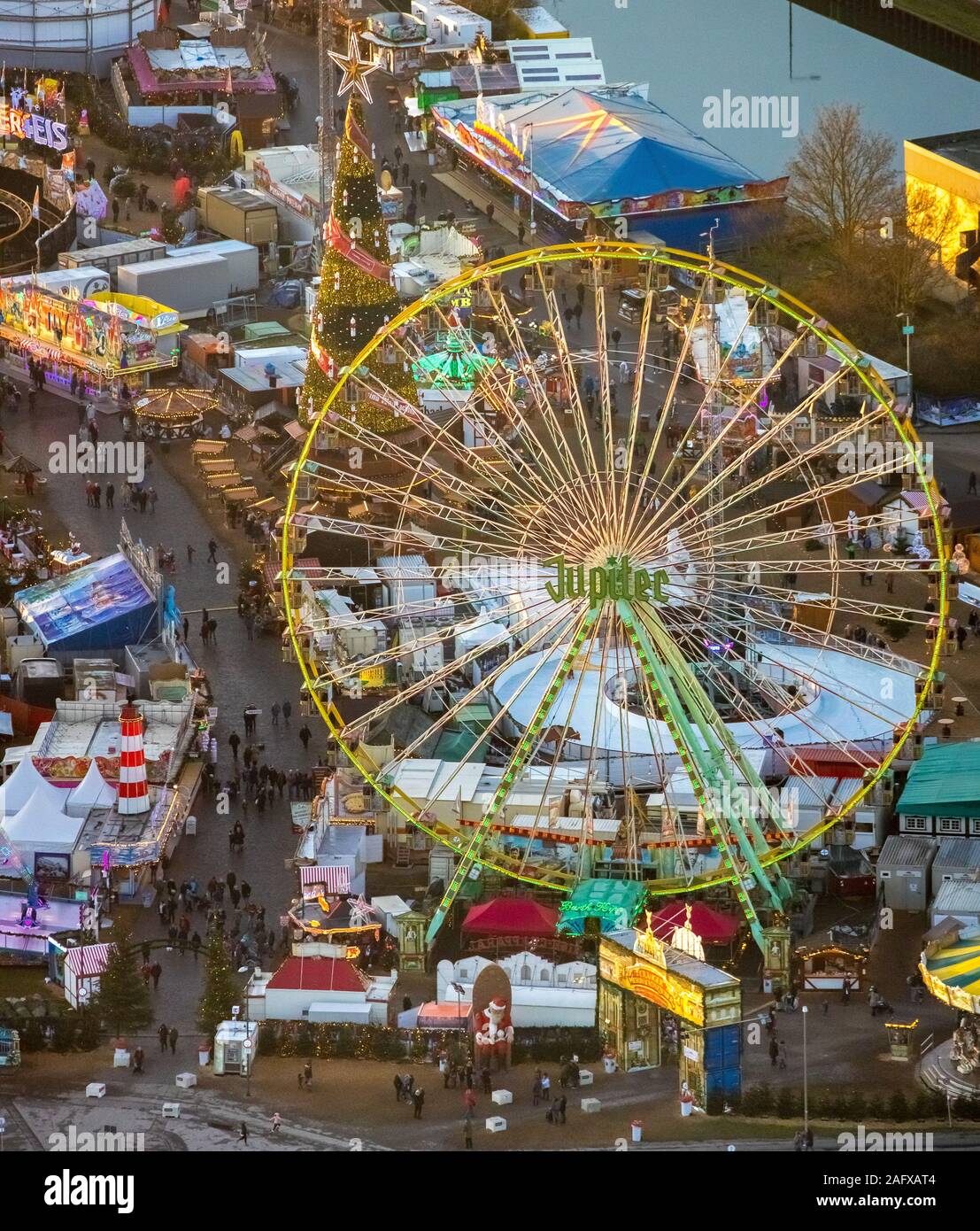 Aerial view of the Cranger Christmas magic, Herne Christmas market
