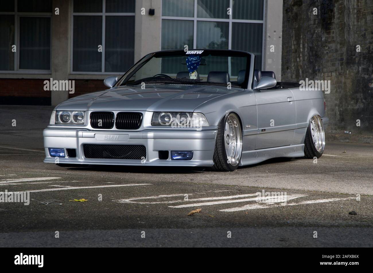 BMW E36 shape M3 3 Series convertible with air ride suspension Stock Photo  - Alamy