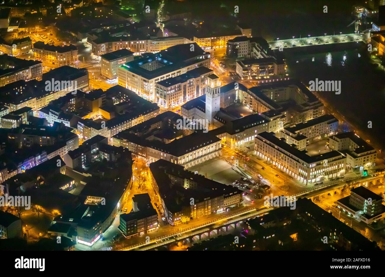 aerial photo, city administration, town hall / city Mülheim an der Ruhr ...
