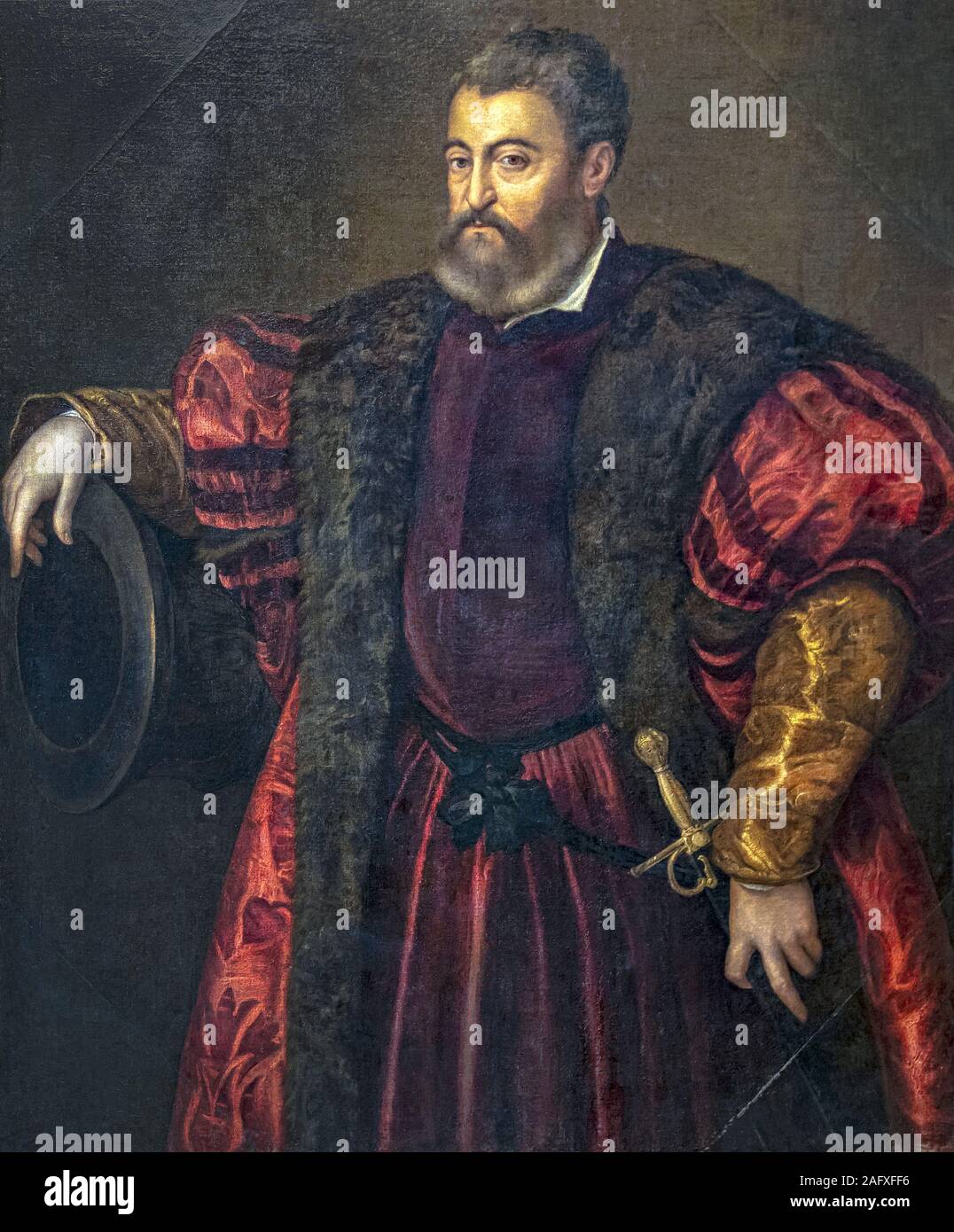 France Toulouse Bemberg Fondation  musee - Portrait of Alfonso I D’Este, which in 1507 had the castle of Ferrara restructured Stock Photo