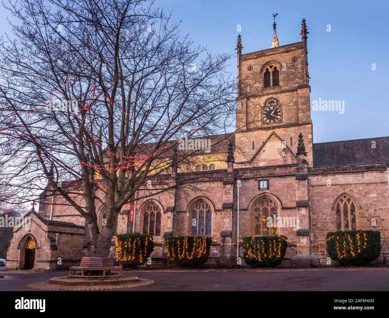 St Johns Parish Church at Christmas Knaresborough North Yorkshire England Stock Photo