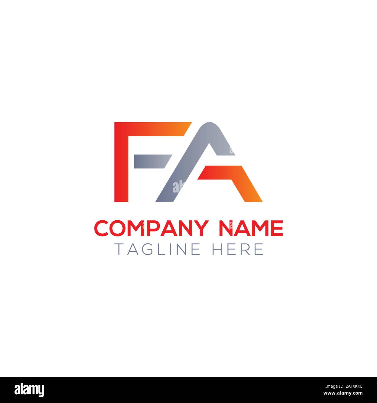 Initial Fa Letter Linked Logo Creative Letter Fa Modern Business Logo
