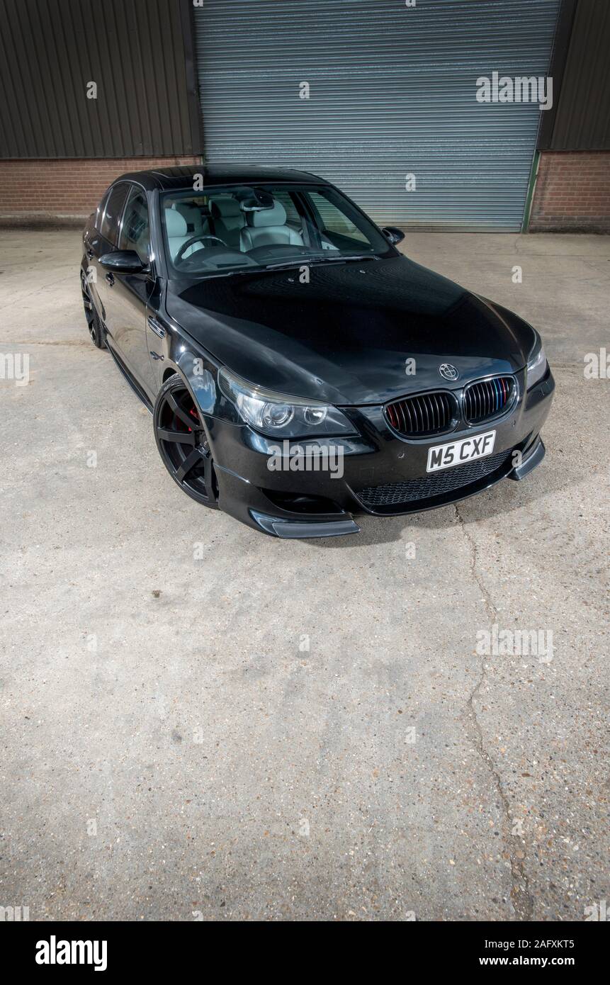 Bmw E60 On The Road Gray Bmw Car Stock Photo - Download Image Now