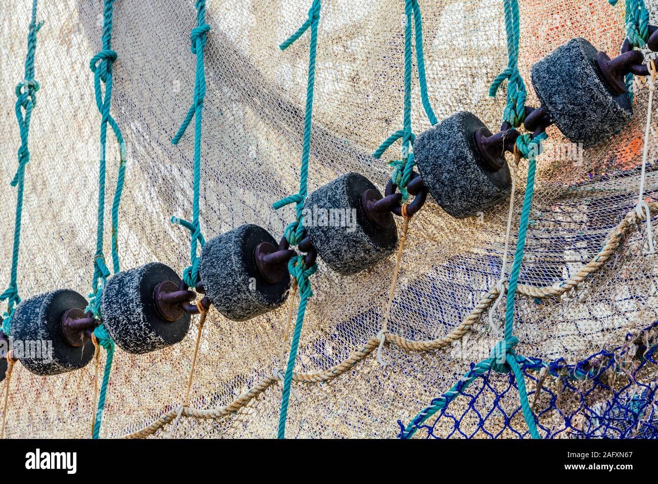 Fishing net, Greetsiel, North Sea, East Frisia, Germany Stock Photo