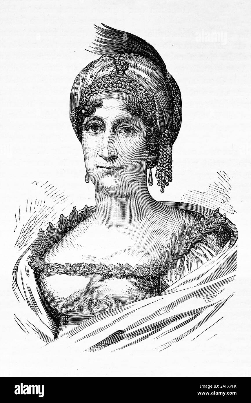 Maria Letizia Buonaparte, born Ramolino, mother of Napoleon, 1750-1836, Antique illustration. 1890. Stock Photo