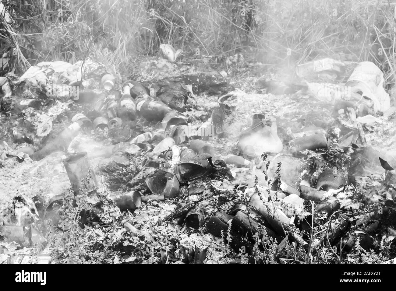 Concept to the problem of the environment burning of garbage