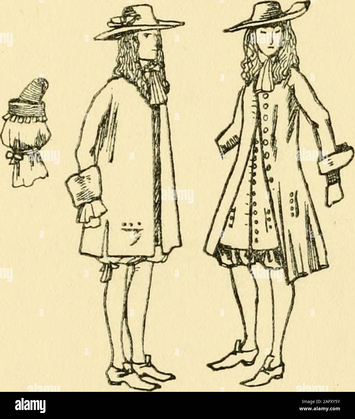 English costume. CHARLES THE SECOND 13 keep his periwig in order for £l a  year. He buysa black bombazin suit. In 1669 his wife wears the new French  gowncalled a sac;