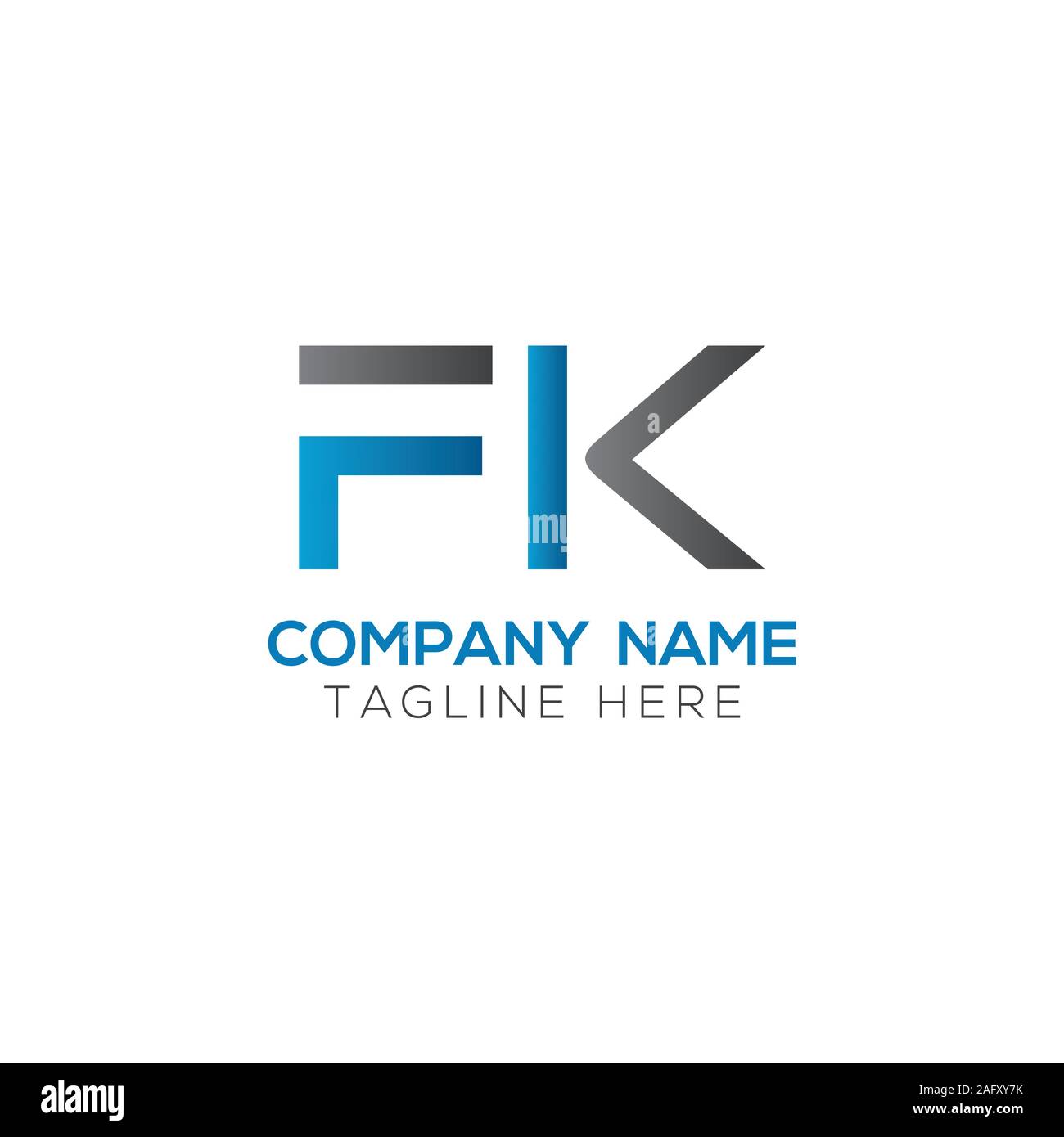 Initial FK Letter Linked Logo. Creative Letter FK Modern Business Logo Vector Template. FK Logo Design Stock Vector