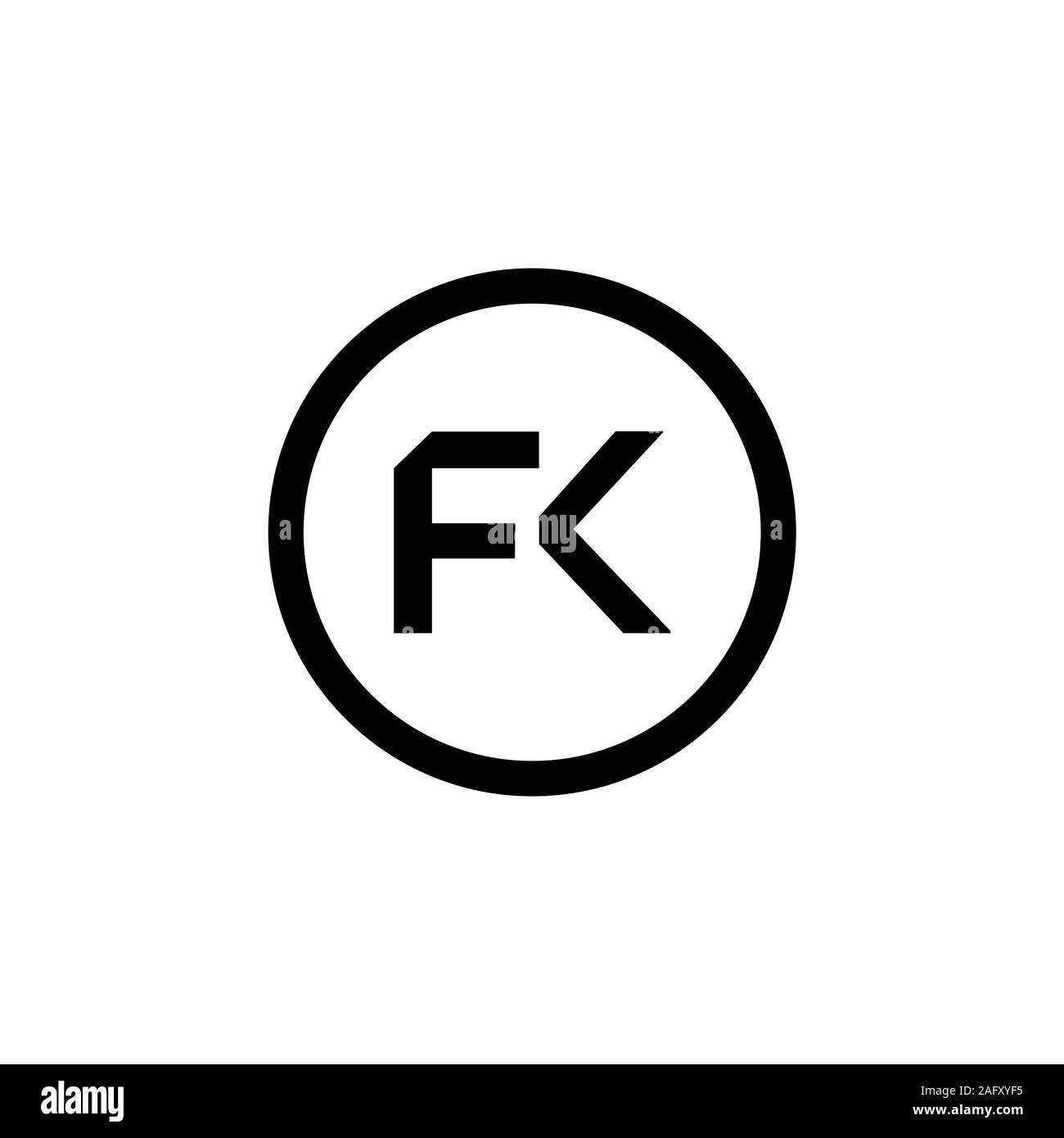 Initial FK Letter Linked Logo. Creative Letter FK Modern Business Logo Vector Template. FK Logo Design Stock Vector