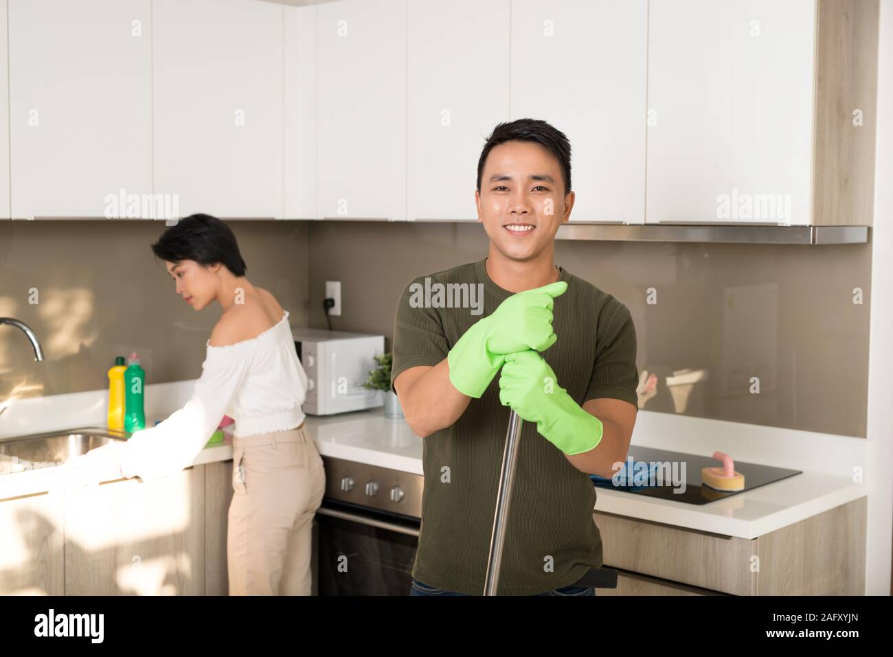 Chinese people cleaning house hi-res stock photography and images - Alamy