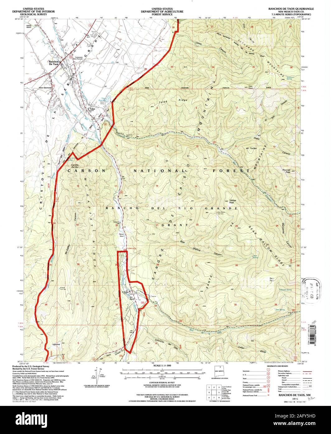 Map of ranchos de taos hires stock photography and images Alamy