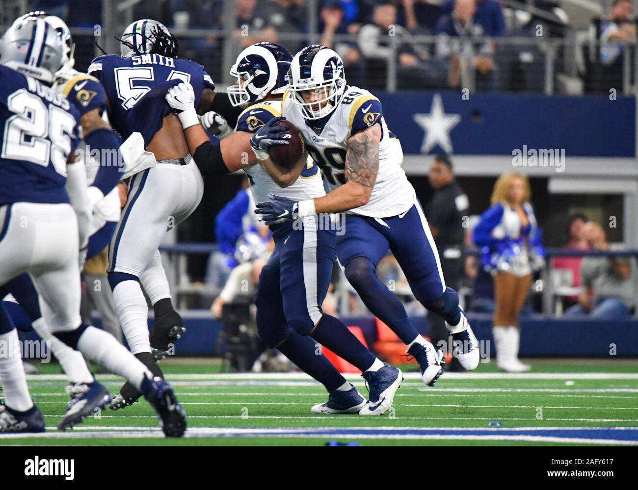 Los Angeles Rams tight end Tyler Higbee (89) makes a reception during a NFL  divisional playoff football game between the Los Angeles Rams and Tampa Bay  Buccaneers, Sunday, January 23, 2022 in