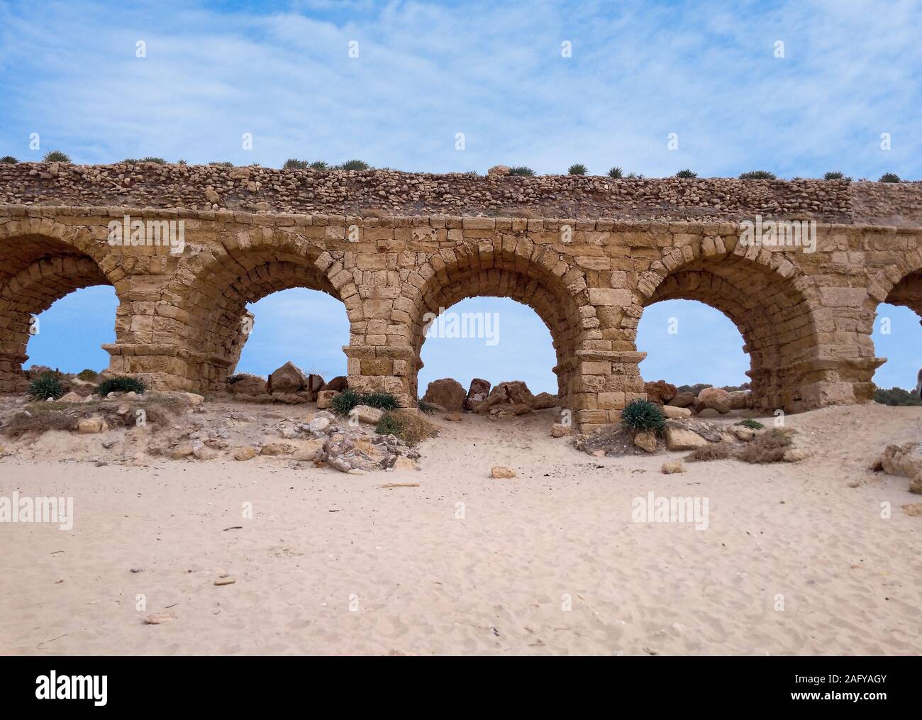 Roman aqueduct in Israel Stock Photo Alamy